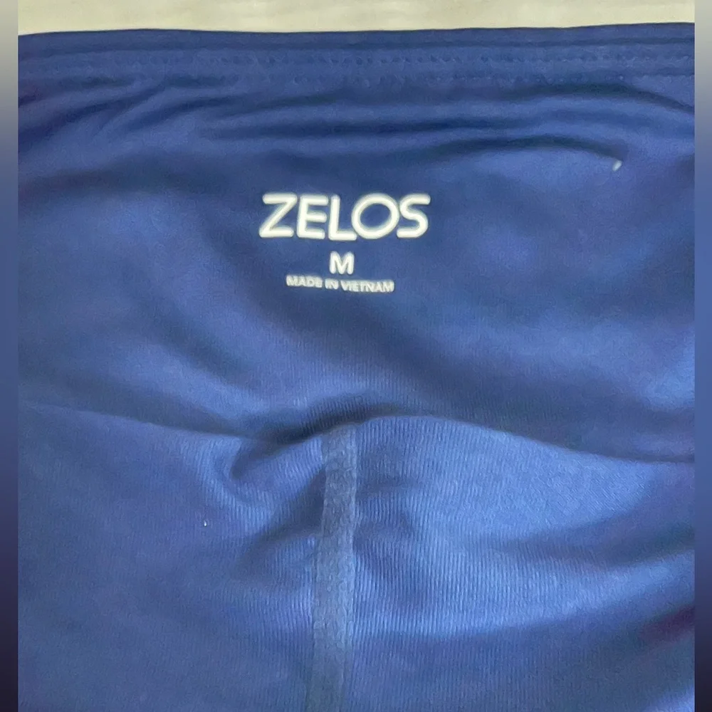 ZELOS navy/blue tennis skirt/skort, mauve & neon yellow leopard spots, Like New - Picture 4 of 6